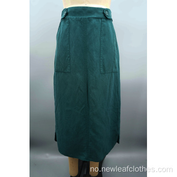 Kvinners uformelle lommespalte Elastic A-Line Skirt
